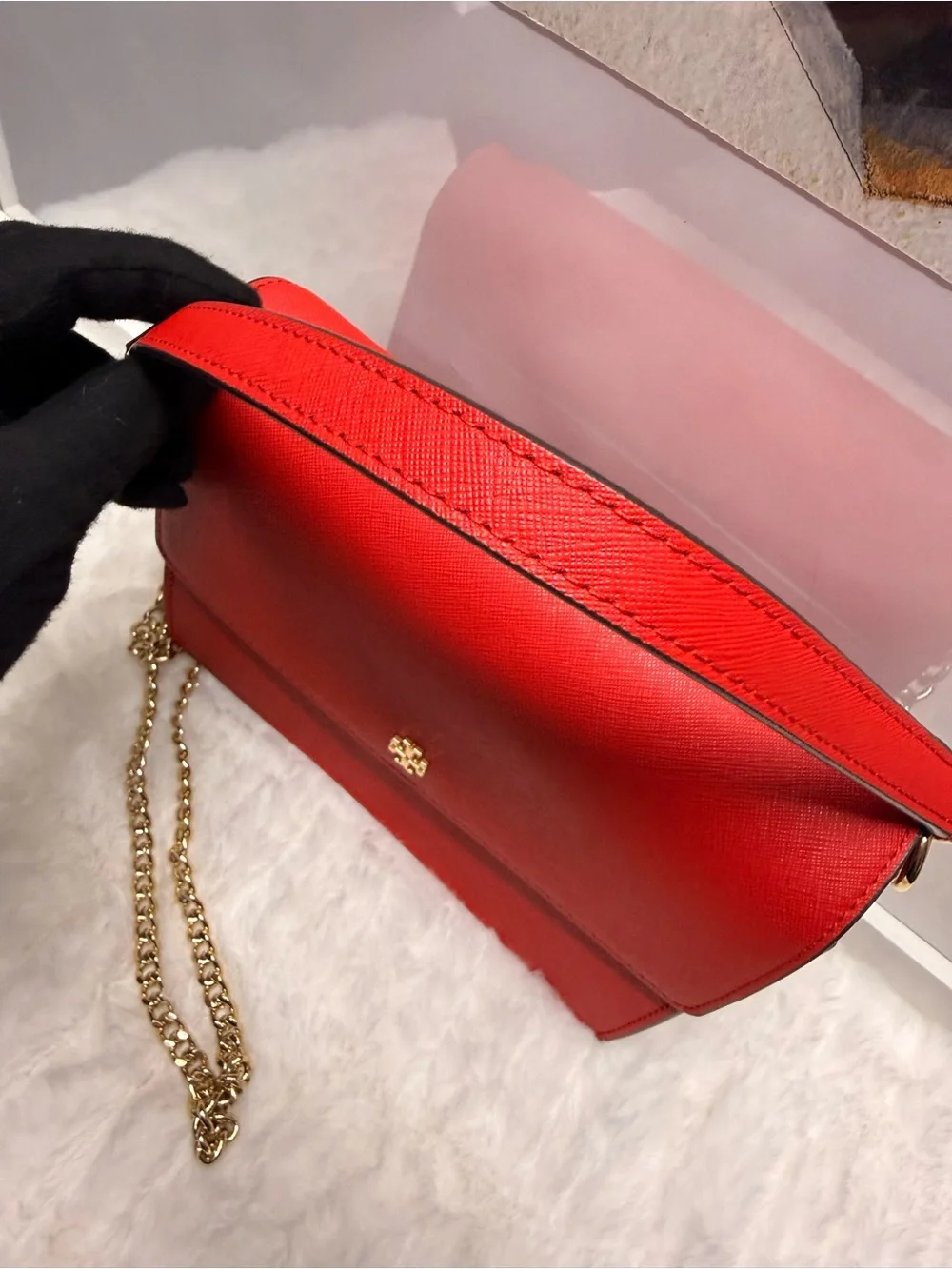 TORY BURCH-Emerson Adjustable Shoulder Bag Red Leather